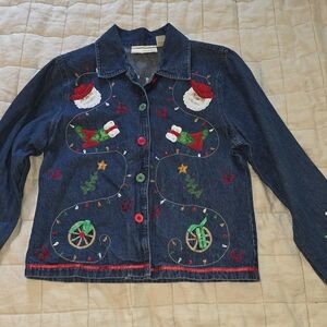 Festive Embroidered Jean‎ Jacket